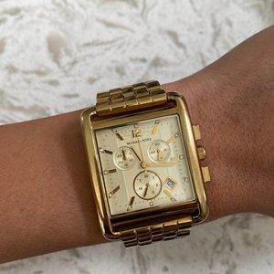 Michael Kors square face gold stainless steal watch